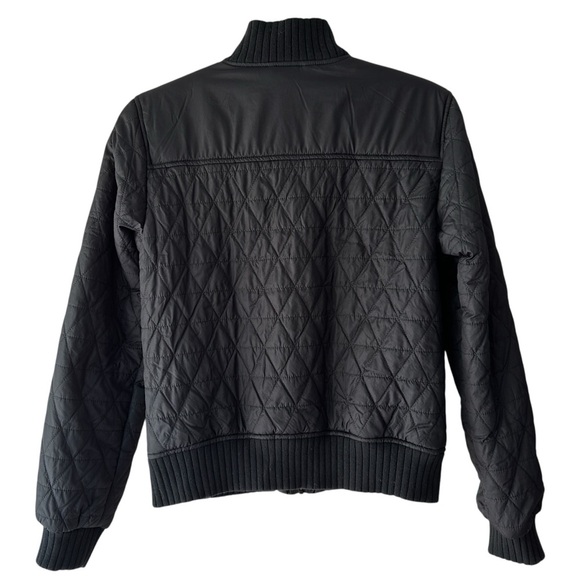 PRANA BLACK DIVA BOMBER JACKET QUILTED SHERPA LINING ZIPPER FRONT POCKETS SMALL - Picture 9 of 13
